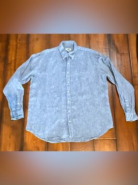 Perlis Light Blue Linen Button-Down Shirt